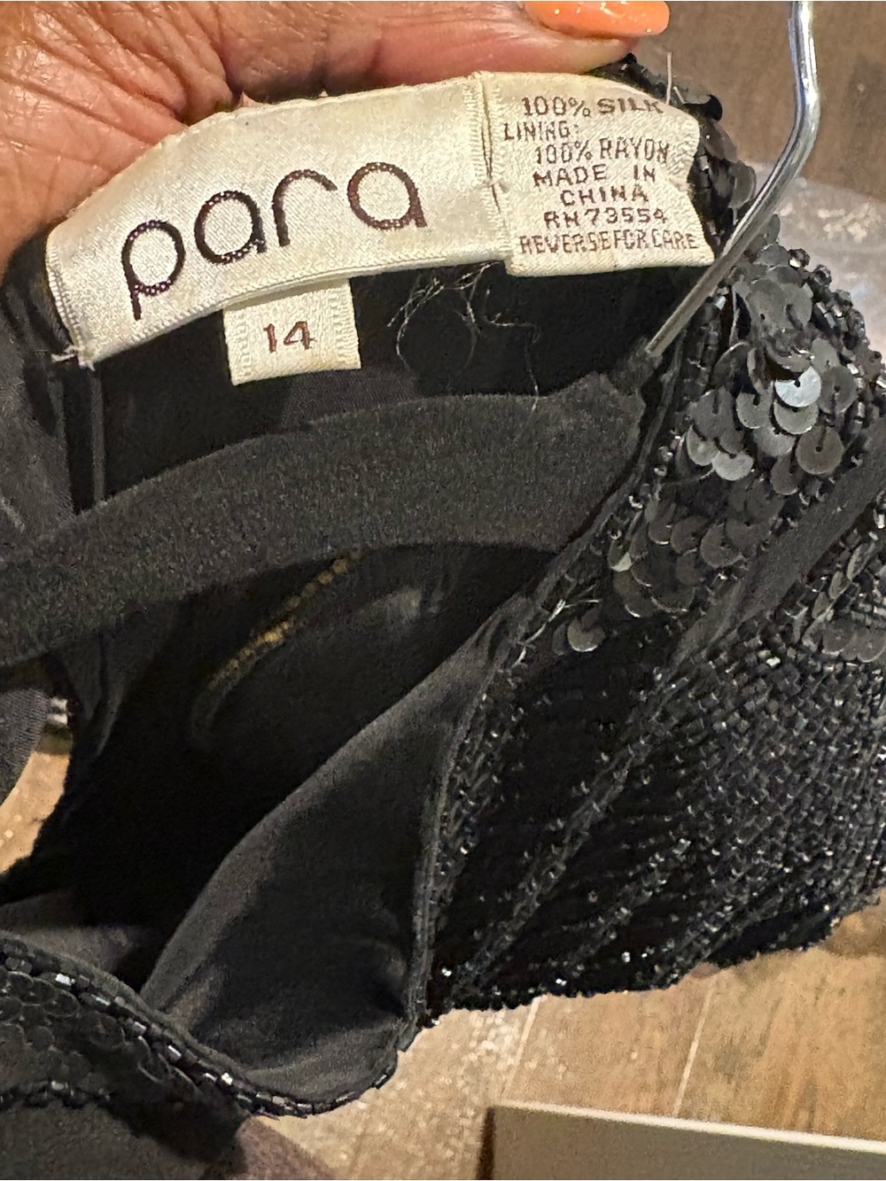 Para Women's Black Sequin Dress Heels